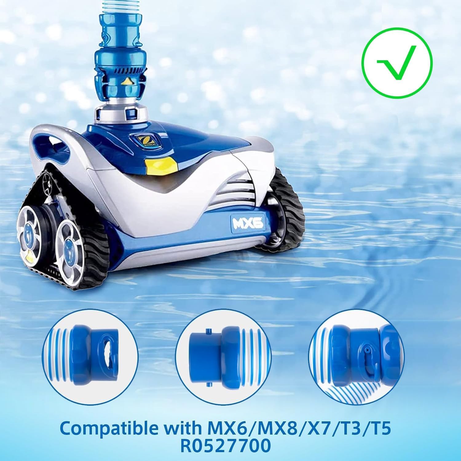 6 Pack Pool Cleaner Hose Replacement Kit for Mx6 Mx8,R0527700 Pool Vacuum Twist Lock Hose Replacement Parts,Single length 39 inches