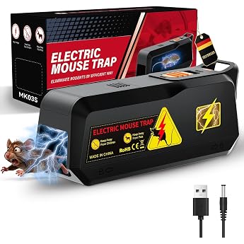 YETEE Electric Mouse Trap High Voltage Mouse Trap for Indoor Use Electric Mouse Trap with Reusable Rat Trap Hygienic and Safe for Kitchen Basement Pantry