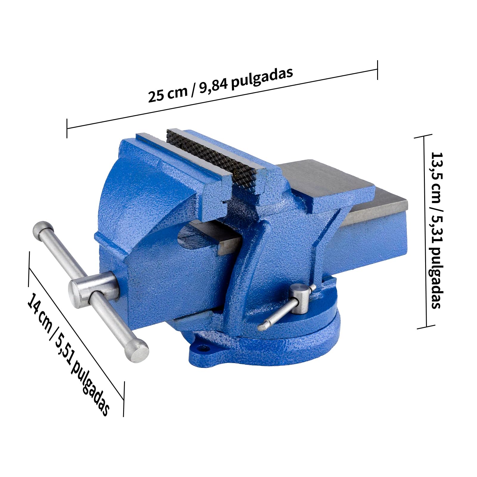 HYCHIKA Tornillo de Banco 152mm(6 pulgadas), 360 ° Se Puede Girar, Tornillo de Banco de Trabajo de Hierro Fundido, para Madera Metalurgia Perforación
