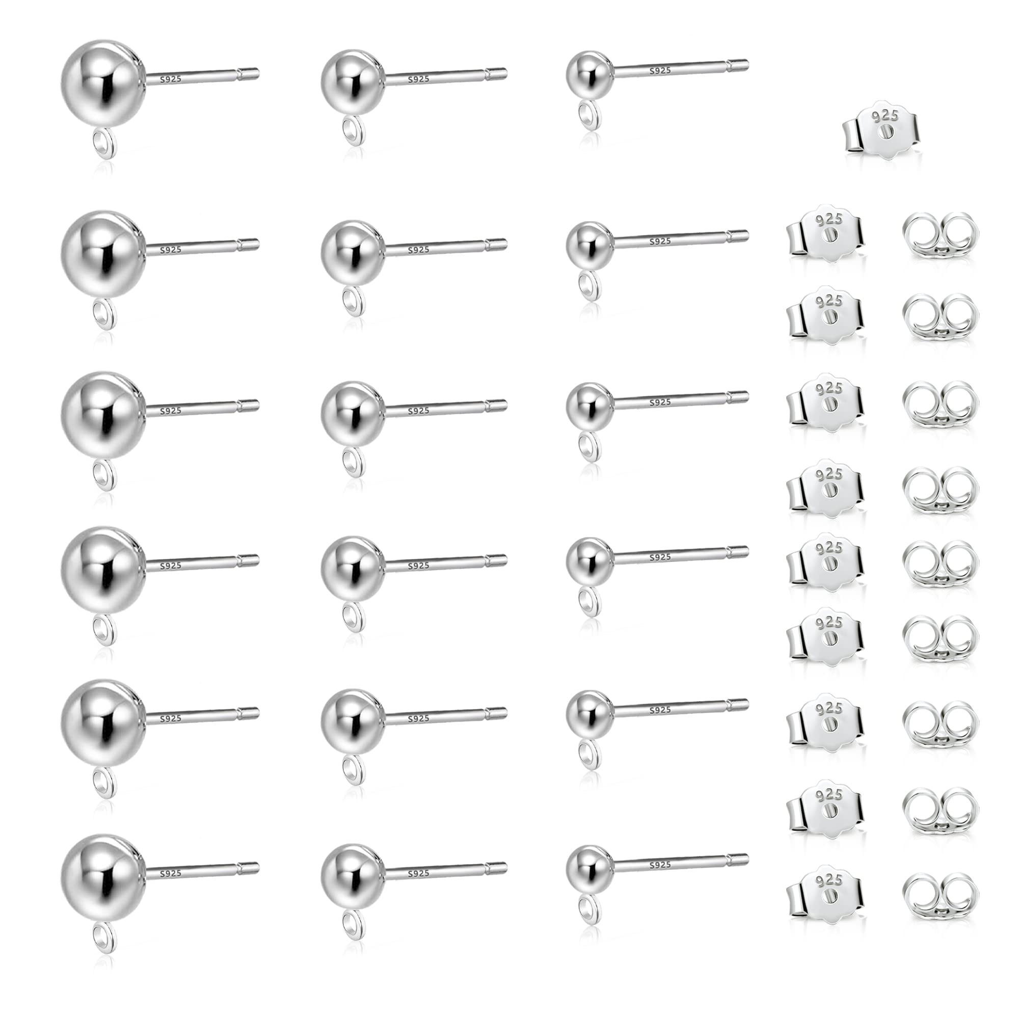 USTNIR 8 stuks sterling zilveren oorhaken voor het maken van sieraden, gemodificeerde oorstekers, doe-het-zelf accessoires, 16 x 10 mm