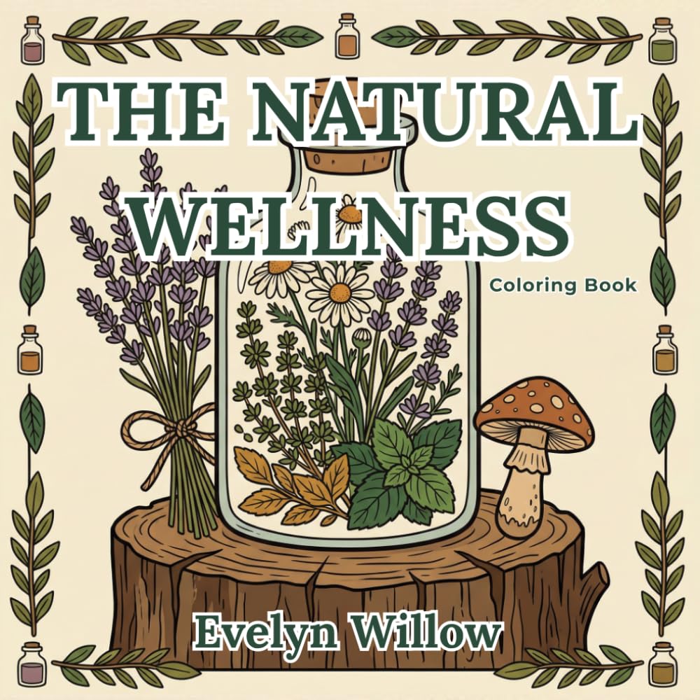 THE NATURAL WELLNESS: Bold & Easy Cottagecore Coloring Book (Bold and Easy Mindful Escapes)