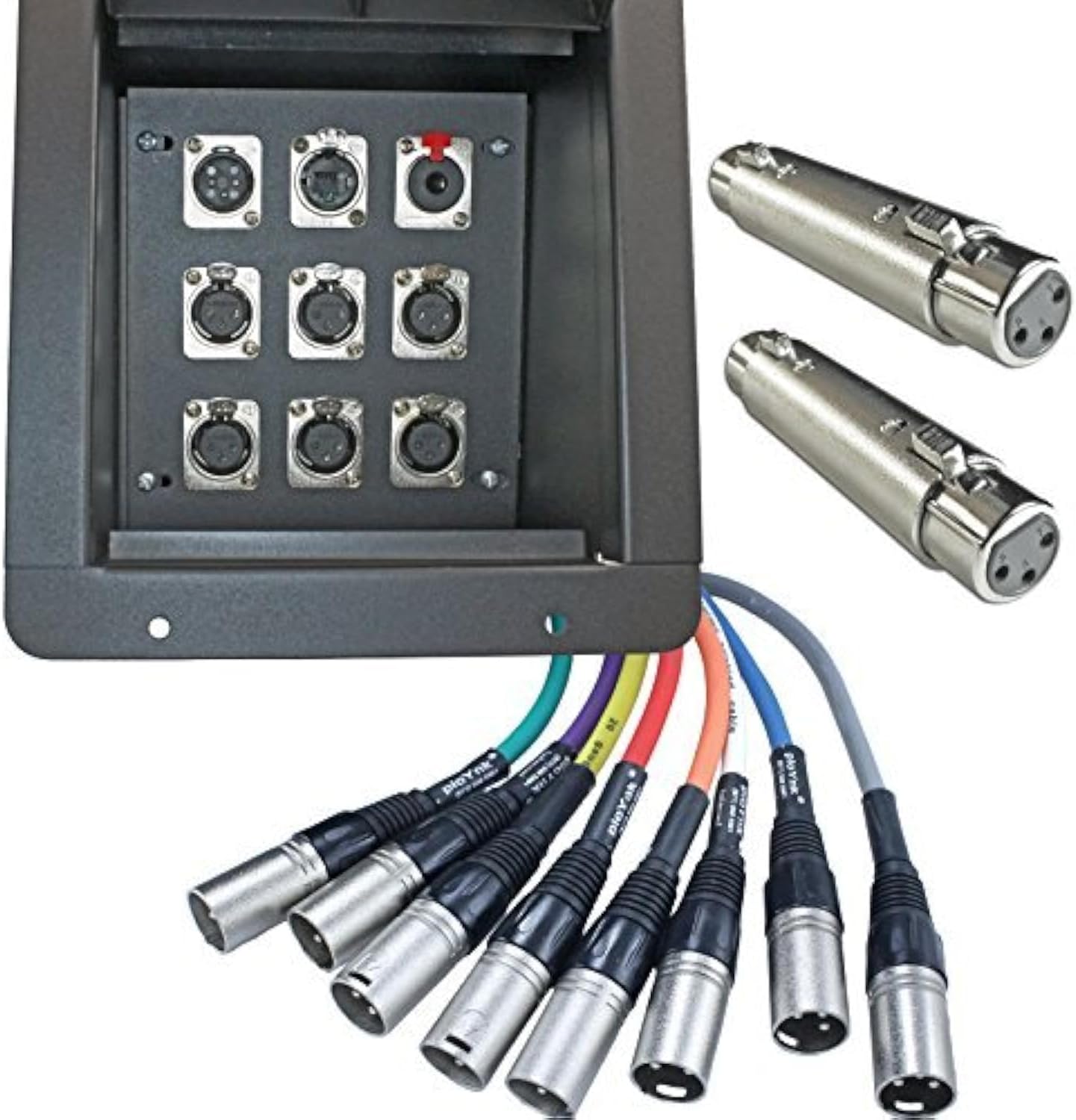 Pro Audio Recessed Stage in Floor Pocket Box Black with Prewired Connections