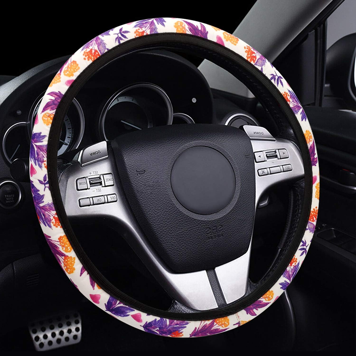 NICEASY Violet Steering Wheel Cover,Universal Fit 15 inch Steering Wheel, Anti-Slip,Comfortable Touch,Breathable,Nice Gift for Woman Girl