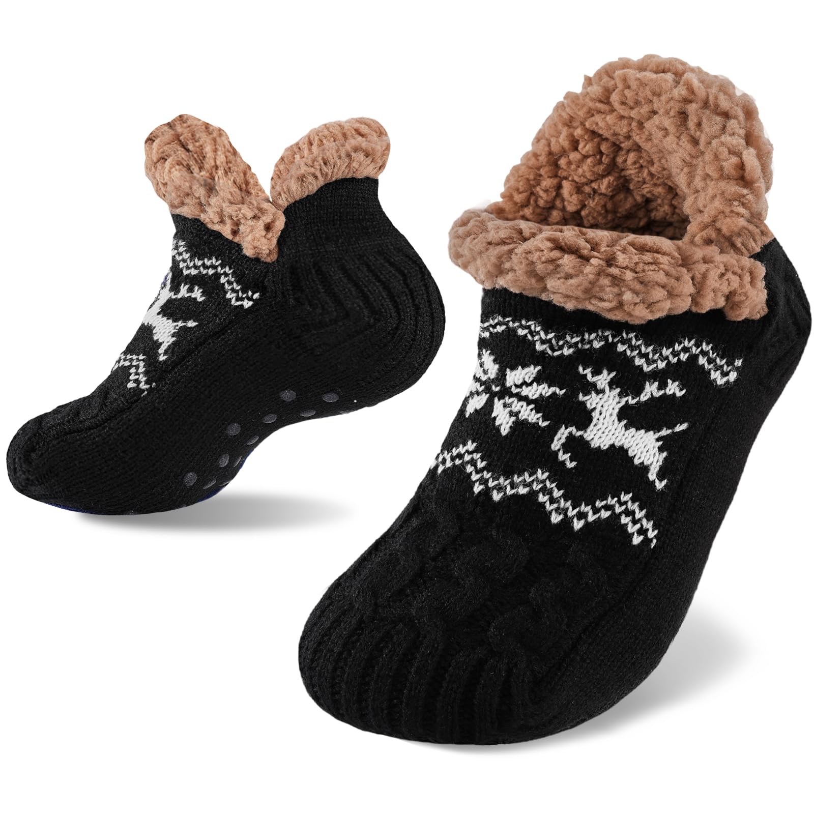 Niorasen Kuschelsocken Herren 38-45, Geschenke für Männer, Warme Haussocken | Dicke Rutschfeste Thermosocken, Flauschige Stoppersocken mit Greifern, Winter Hüttensocken,Bettsocken,Weihnachtsgeschenke