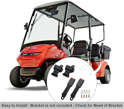 Miniatura 6 de Kit de cinturones de seguridad universales retráctiles para carrito de golf, club, coche, EZGO, Yamaha, Go Kart, ATV, UTV Bus (juego de 2)