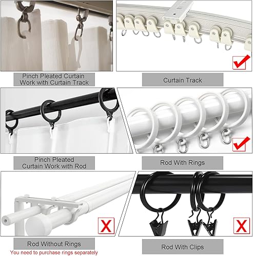 Miniatura 8 de LANTIME Cortinas traslúcidas de encaje blanco de 108 pulgadas de largo, paneles de cortinas plisadas dobles para ventana, 52 pulgadas de ancho x 108