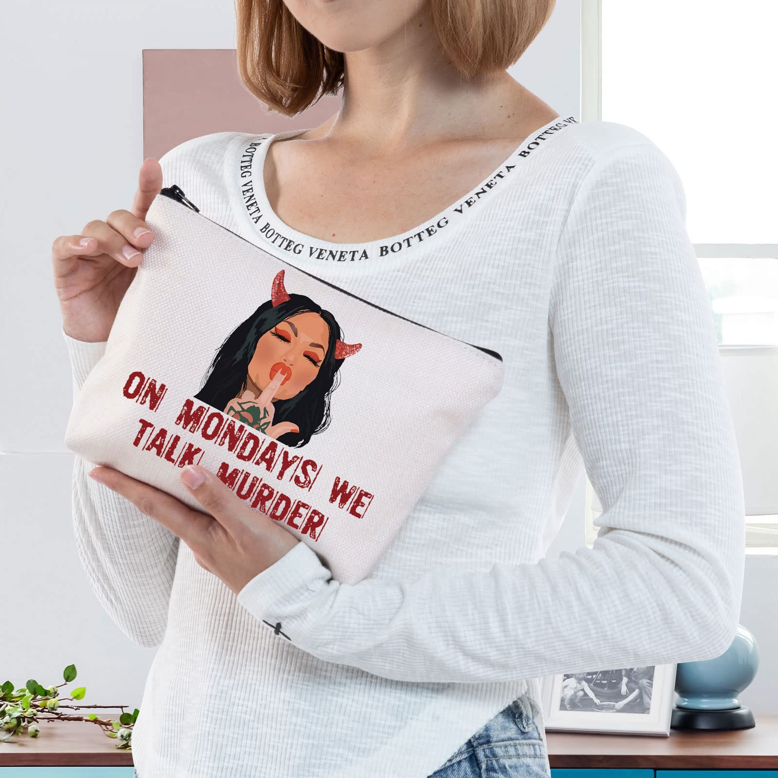 BWWKTOP Bailey Cosmetic Makeup Bag Bailey Fans Gifts On Mondays We Talk Murder Zipper Pouch Bag for Murder Show Lovers We Talk Murder - Image 4