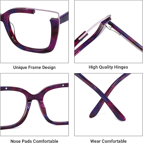 Miniatura 9 de VOOGLAM Anteojos rectangulares de gran tamaño para mujer Angelia