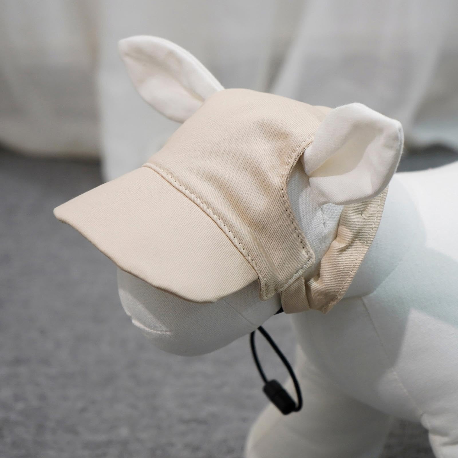 Cappellino da Tela Regolabile, Comodo Ed Elegante per Cani, con Fori per Le Orecchie, Ideale per La Protezione Solare, Beige, L