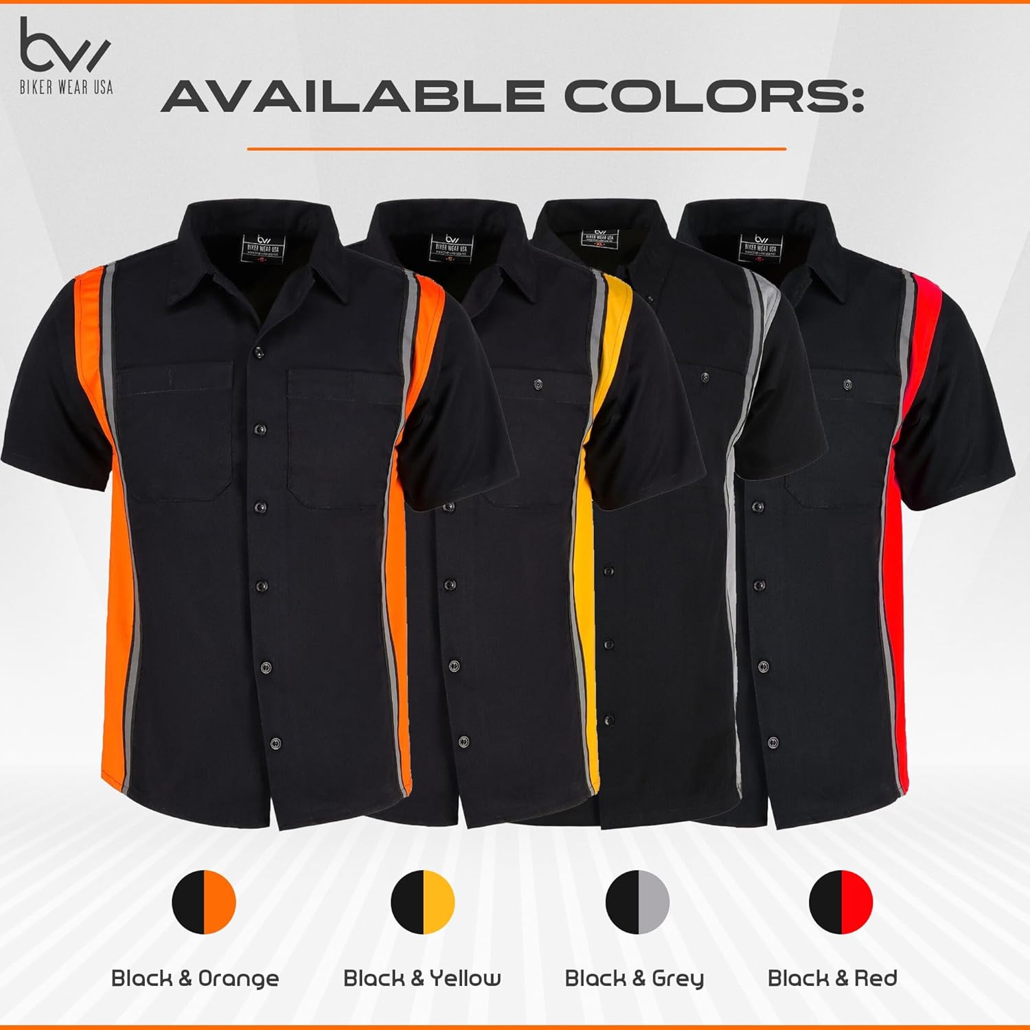 Men’s Work Shirt- Mechanical/Industrial Work Shirt with Vertical Reflective Lining - Image 6