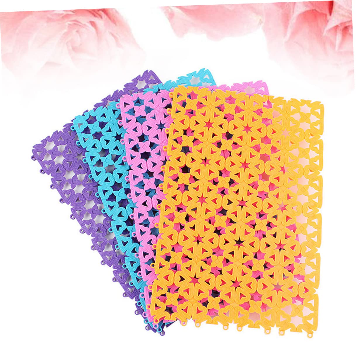 Ipetboom Tappetino per Gabbia Animali Domestici 4 Unitá in PVC Antiscivolo Traspirante Motivo Cuore per Gabbie di Conigli e Cani Facile da Pulire Colore Casuale