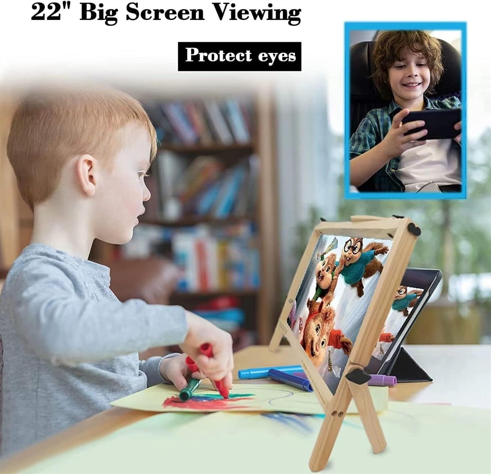Okulary powiększające 56 cm lupa ekranu laptopa dla seniorów, kompatybilna z telefonem komórkowym 15/16/17/18/20 cali, tabletem