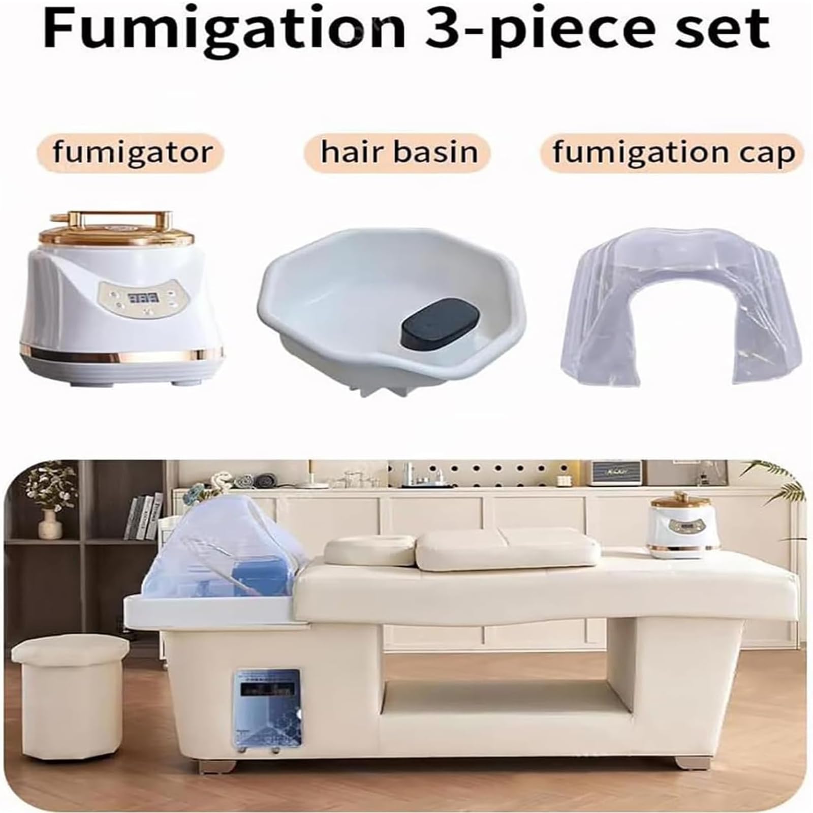 Lavabo de champú portátil con sistema de circulación de agua para lavado de cabello de salón y spa