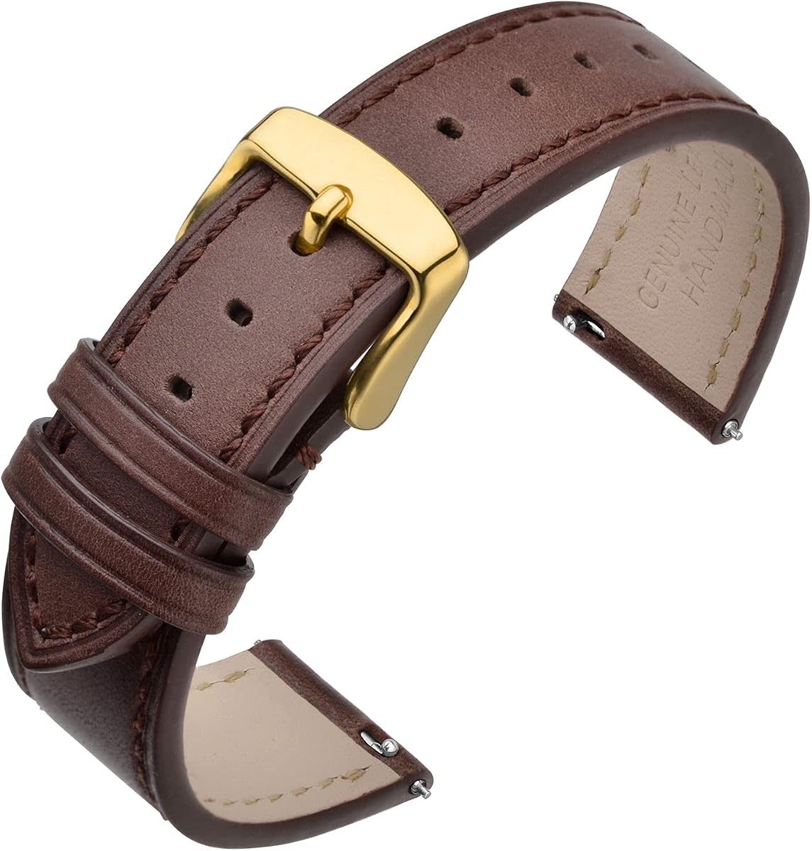 ANNEFIT Correa de reloj 16 mm, 17 mm, 18 mm, 19 mm, 20 mm, 21 mm, 22 mm, 24 mm, correa de reloj clásica de cuero encerado con aceite de liberación rápida para hombres y mujeres
