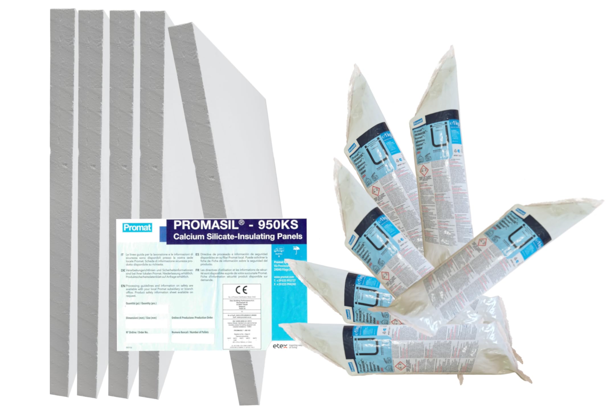 Promat PROMASIL® 950-KS Isolierplatte Wärmedämmplatte Brandschutz A1 DIN 4102 Format 1000 x 500 Stärke von 30 -80 mm (Dämmplatte 1000 x 500 x 30 mm, 2 Stück)