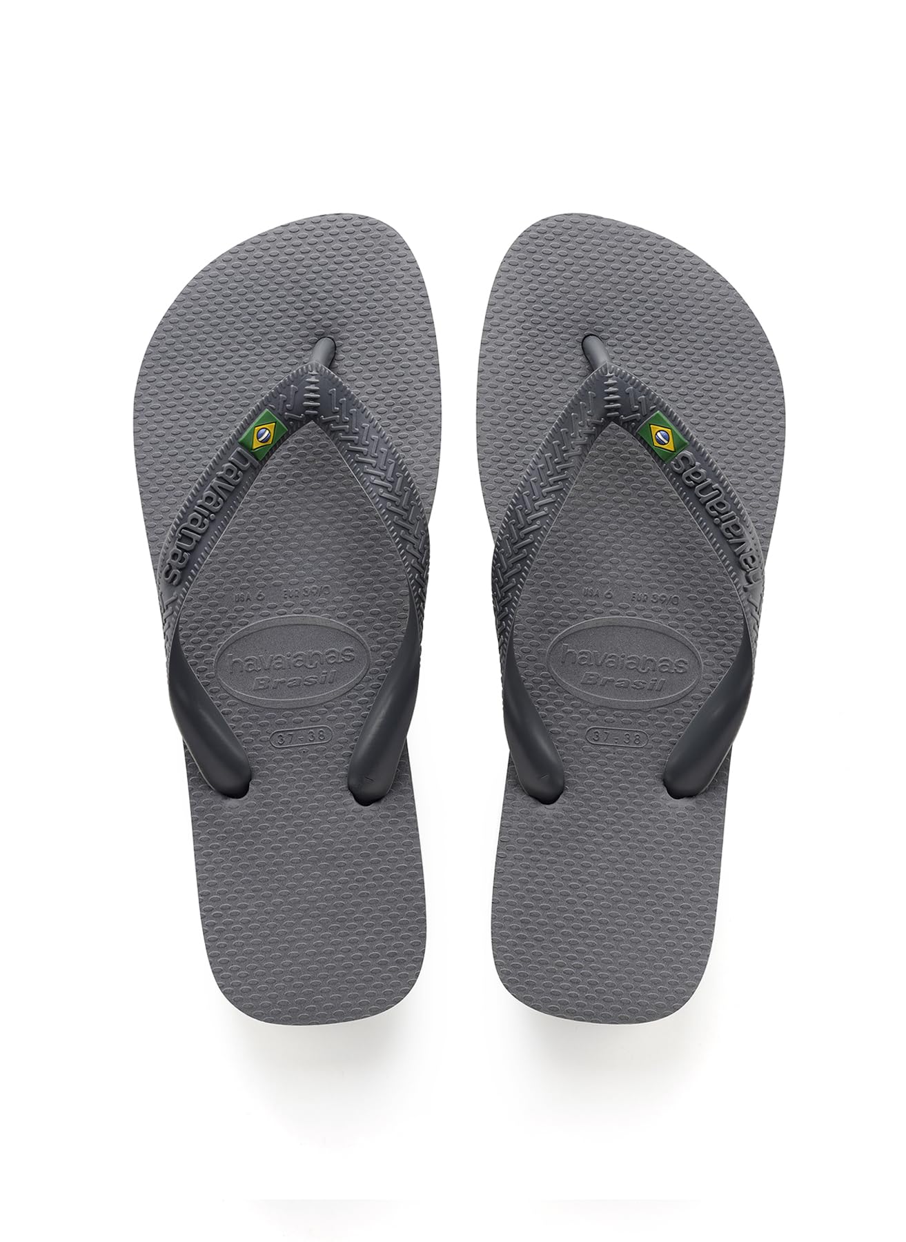 Havaianas Brasil Unisex Adults FlipFlop Steel Grey 6.5/7 UK