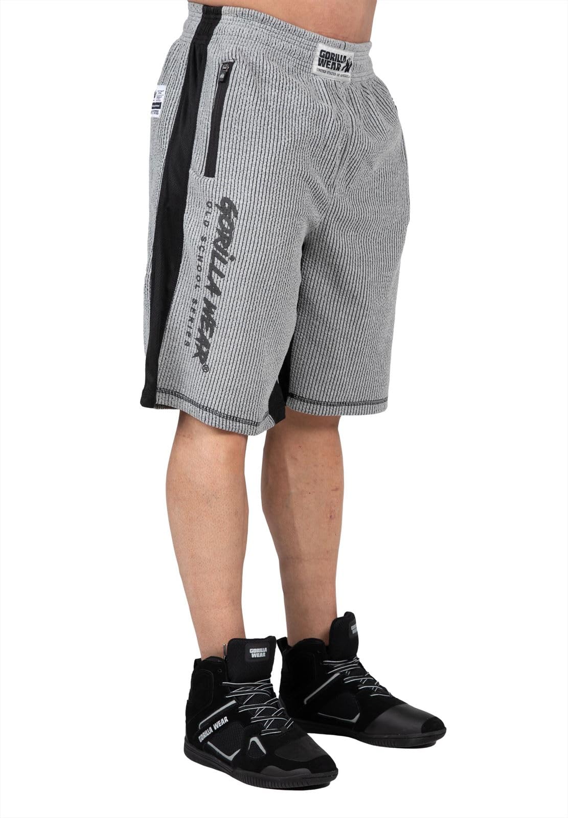 GORILLA WEAR Men's Augustine Old School Shorts, Gray, XL UK
