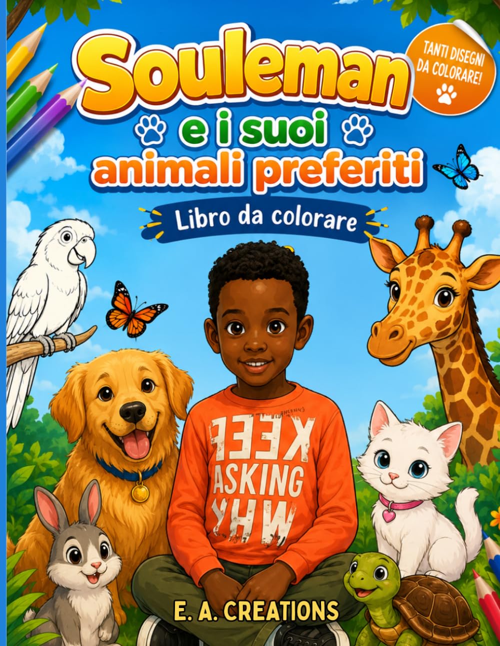 Souleman e i suoi animali preferiti: Libro da colorare