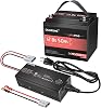 12V 50Ah LiFePO4 Battery & 14.6V 10A Lithium Battery Charger Combo,Built-in 50A BMS,640Wh Energy,5-Hour Fast Charging,10-Year Lifespan,Ideal for RVSolarMarine Trolling MotorHome Backup