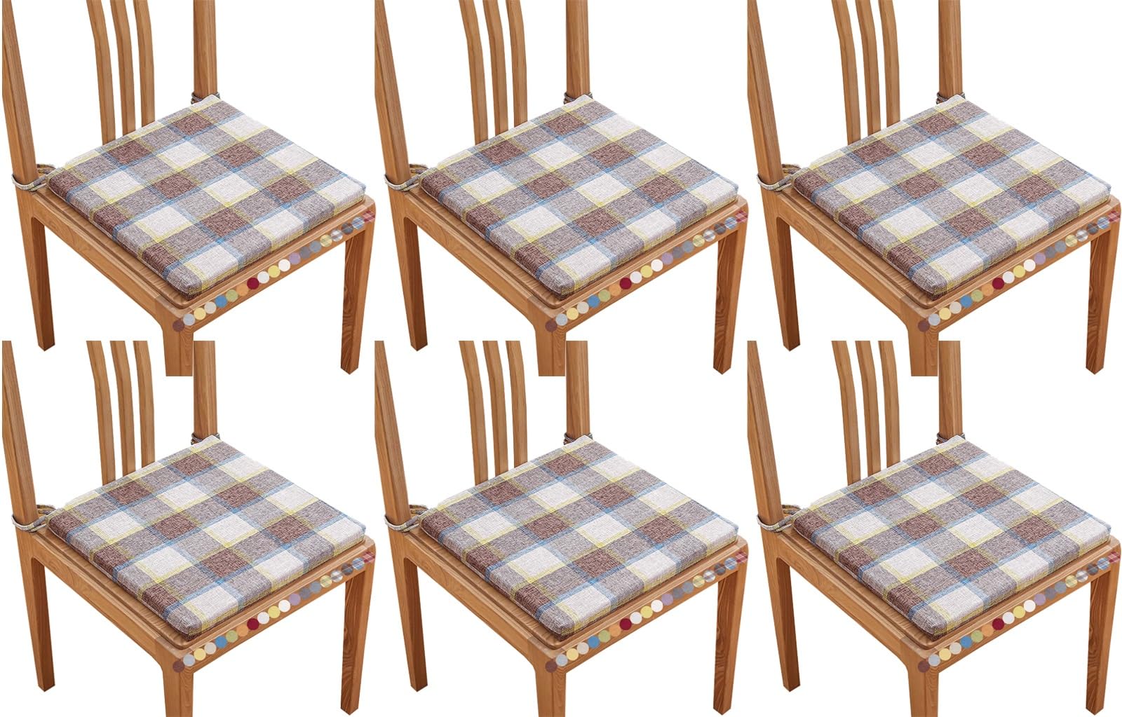 Lot de 6 coussins épais pour balancelle de jardin en mousse à mémoire de forme avec fermeture éclair, pour hamacs, balançoire et bancs 40 x 40 x 5 cm
