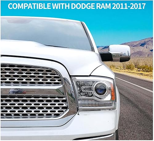 Miniatura 7 de Voodonala Cubierta inferior de espejo lateral para Dodge RAM, cubierta de lámpara de advertencia negra ahumada, compatible con Dodge RAM 2011-2018