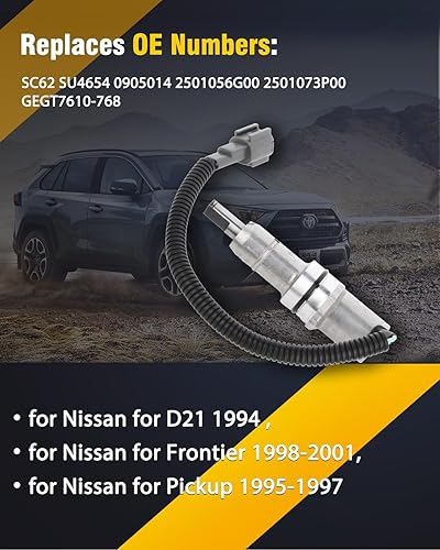 Miniatura 6 de OCPTY Sensor de velocidad de vehículo de repuesto para 2501073P00 para Nissan Frontier 1998 1999 2000 2001, para Nissan D21 1994, para Nissan Pickup