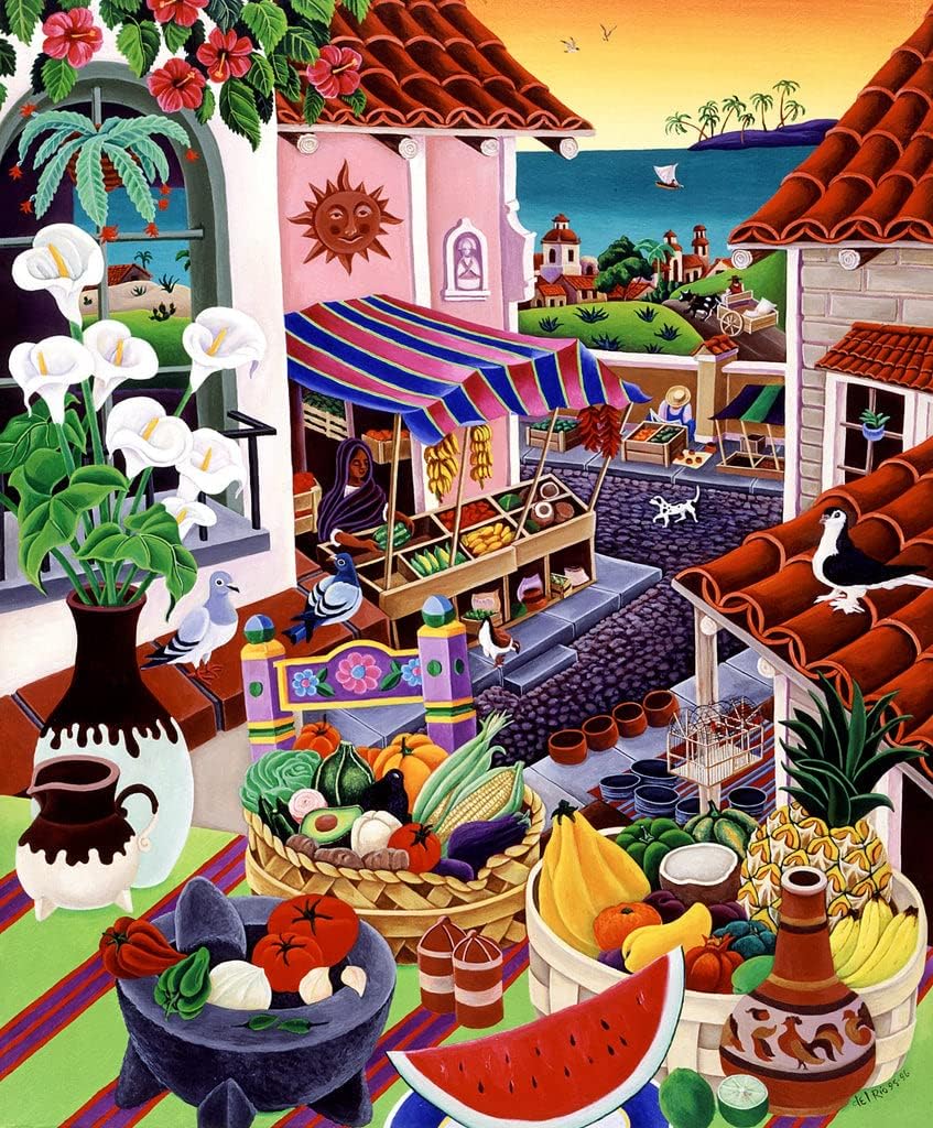 Wooden Puzzles for Adults - El Mercado - 523 Unique Wooden Pieces. Made in The USA by Nautilus Puzzles