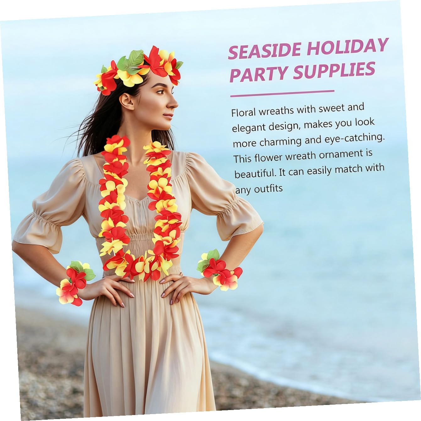1 Set Ghirlande Hawaiane Collane Fasce e Bracciali per Feste Estive per Spiaggia e Decorazioni per Party Hawaiiani