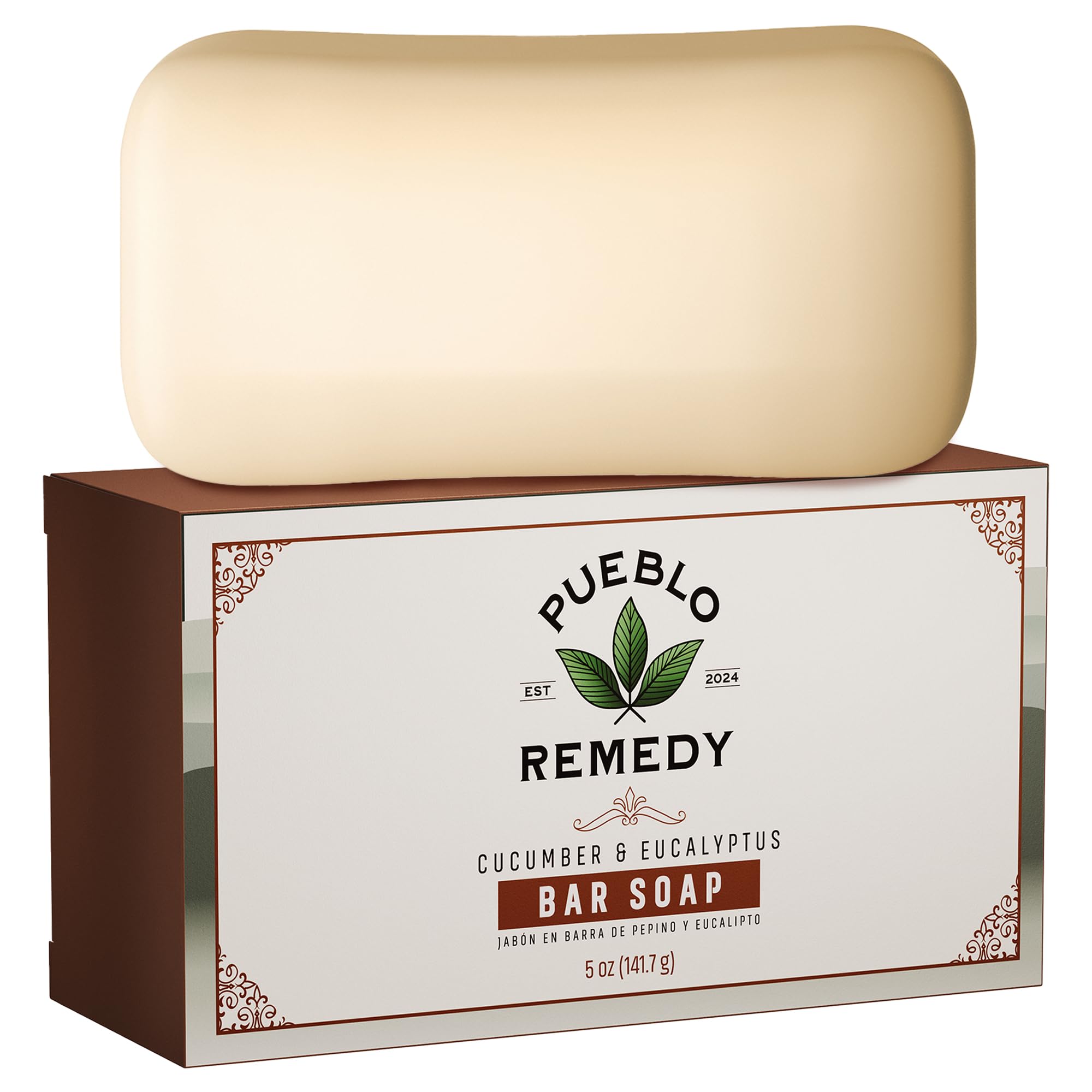 Pueblo Remedy Bar Soap Cucumber Eucalyptus Gentle Nourishing Skin Cleanser for Hands Body Face Care Vegan Cruelty-Free 5