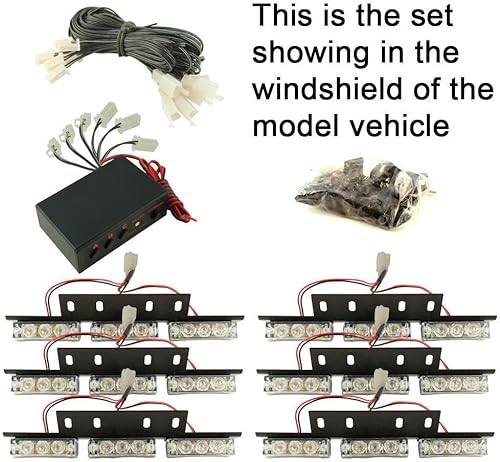 Miniatura 7 de Barra de luces estroboscópicas intermitentes para vehículos de emergencia, 54 ledes de advertencia (amarilloblanco)