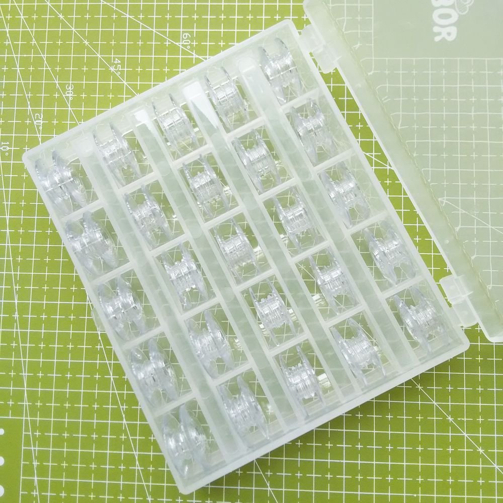 YICBOR 25 Plastic Bobbins for Husqvarna Viking Sewing Machines # 4120612-45/4114401