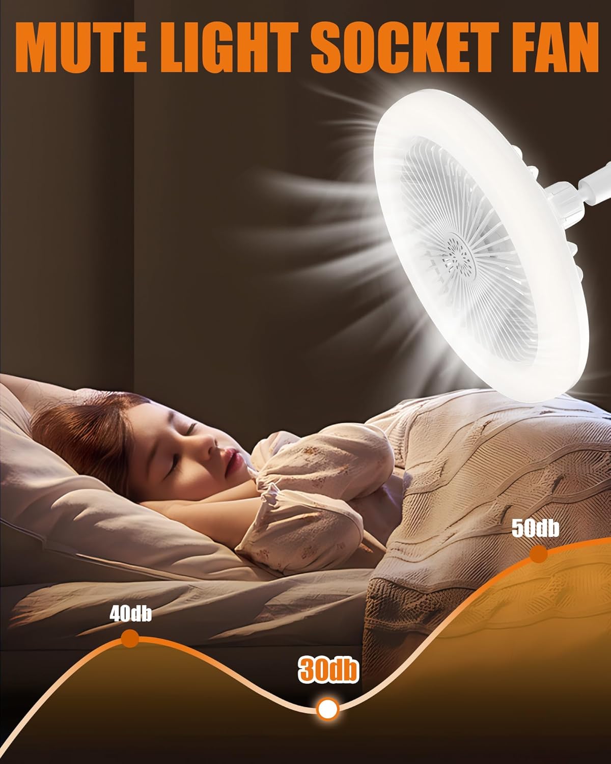 White 10" Ceiling Fan with Dimmable LED Light and Remote