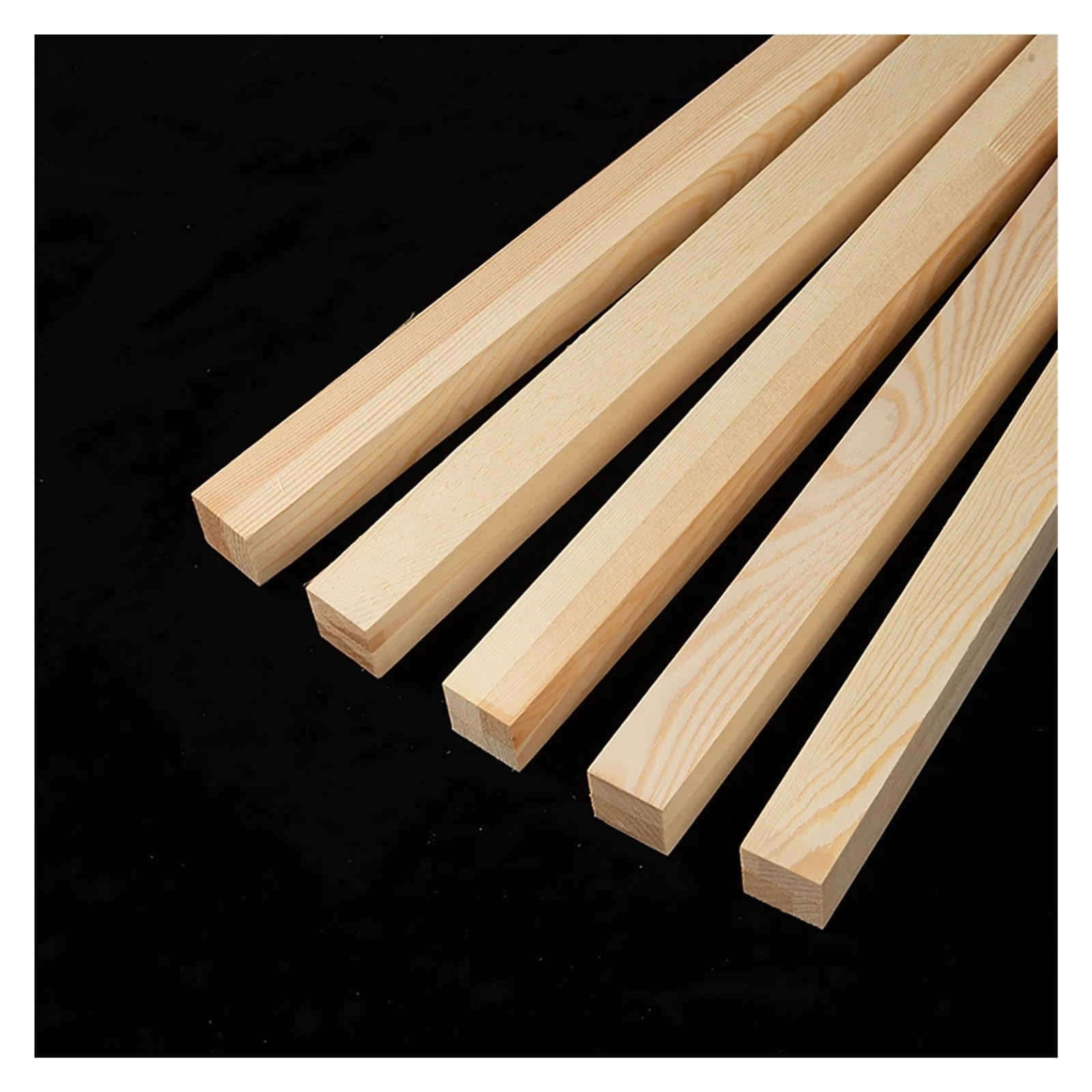Drewniane gładkie pręty Kwadratowe paski drewna sosnowego 5x5mm do 25x25mm 330mm Opakowanie 15 sztuk