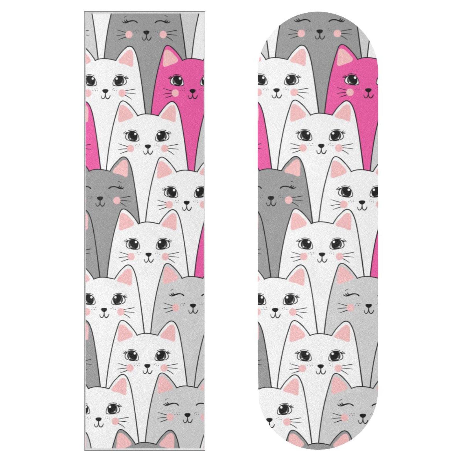 Skateboard-Griptape mit niedlichem Cartoon-Katzenmotiv, 2 Stück