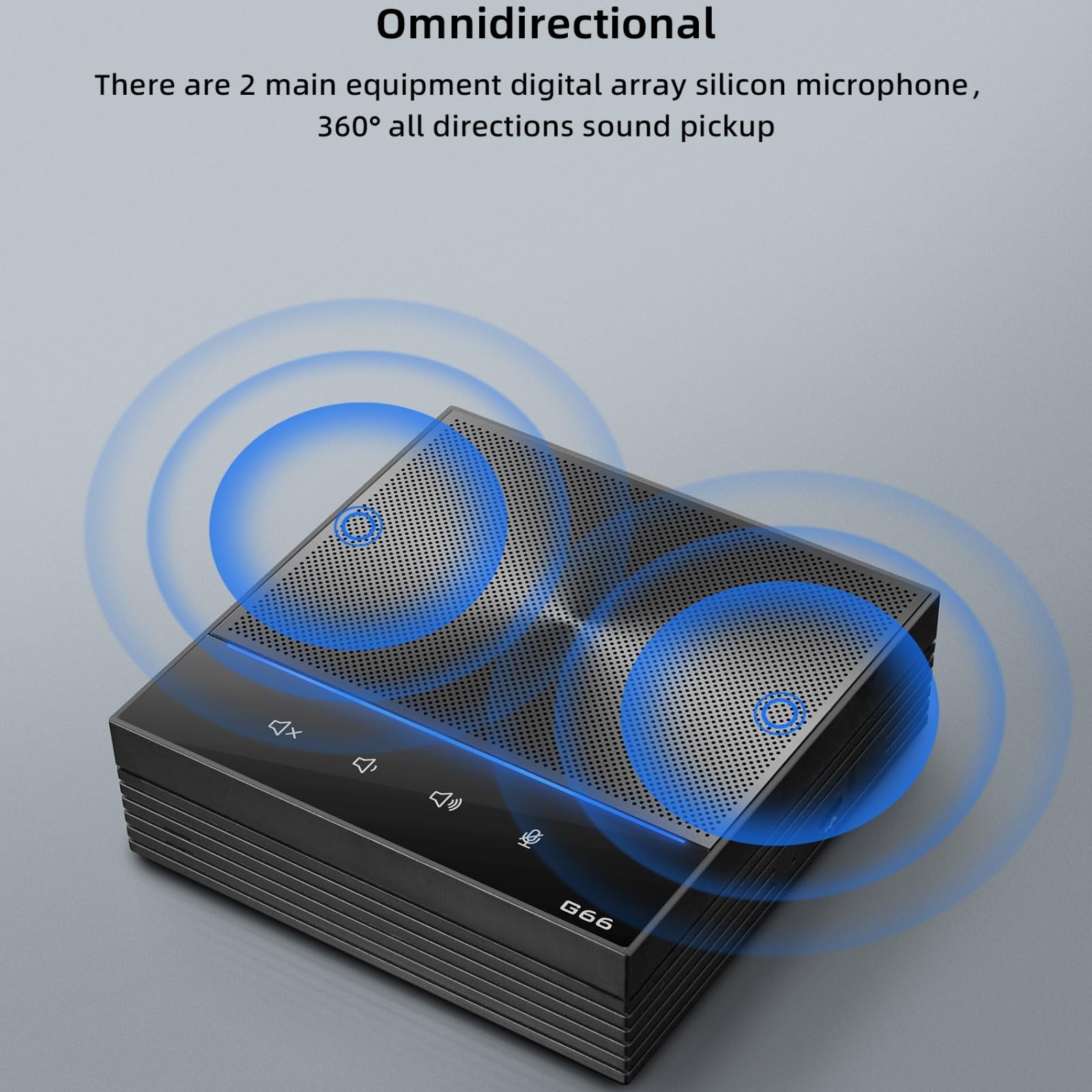 EMEBAY Altoparlante per PC e microfono da conferenza USB, con 2 microfoni omnidirezionali a 360°, riduzione del rumore tramite AI, tasto muto per sala riunioni o stazione di telelavoro