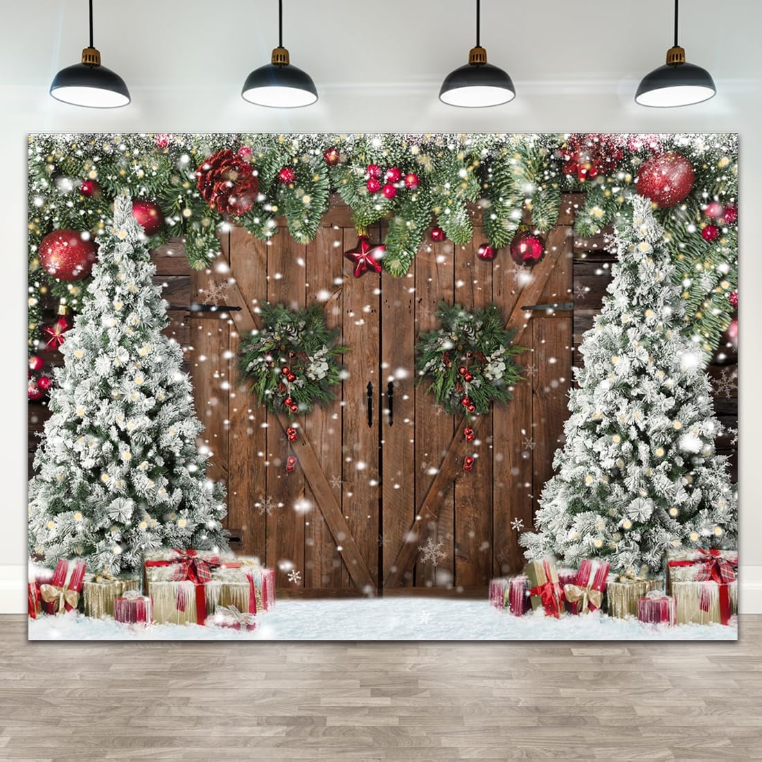 Amazon.com : Wollmix Christmas Backdrops for Photography, Winter Rustic ...