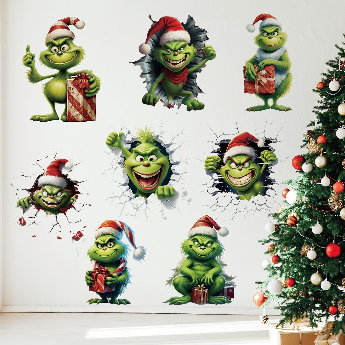 Christmas Grinch Wall Decals Christmas Grinch Wall Stickers