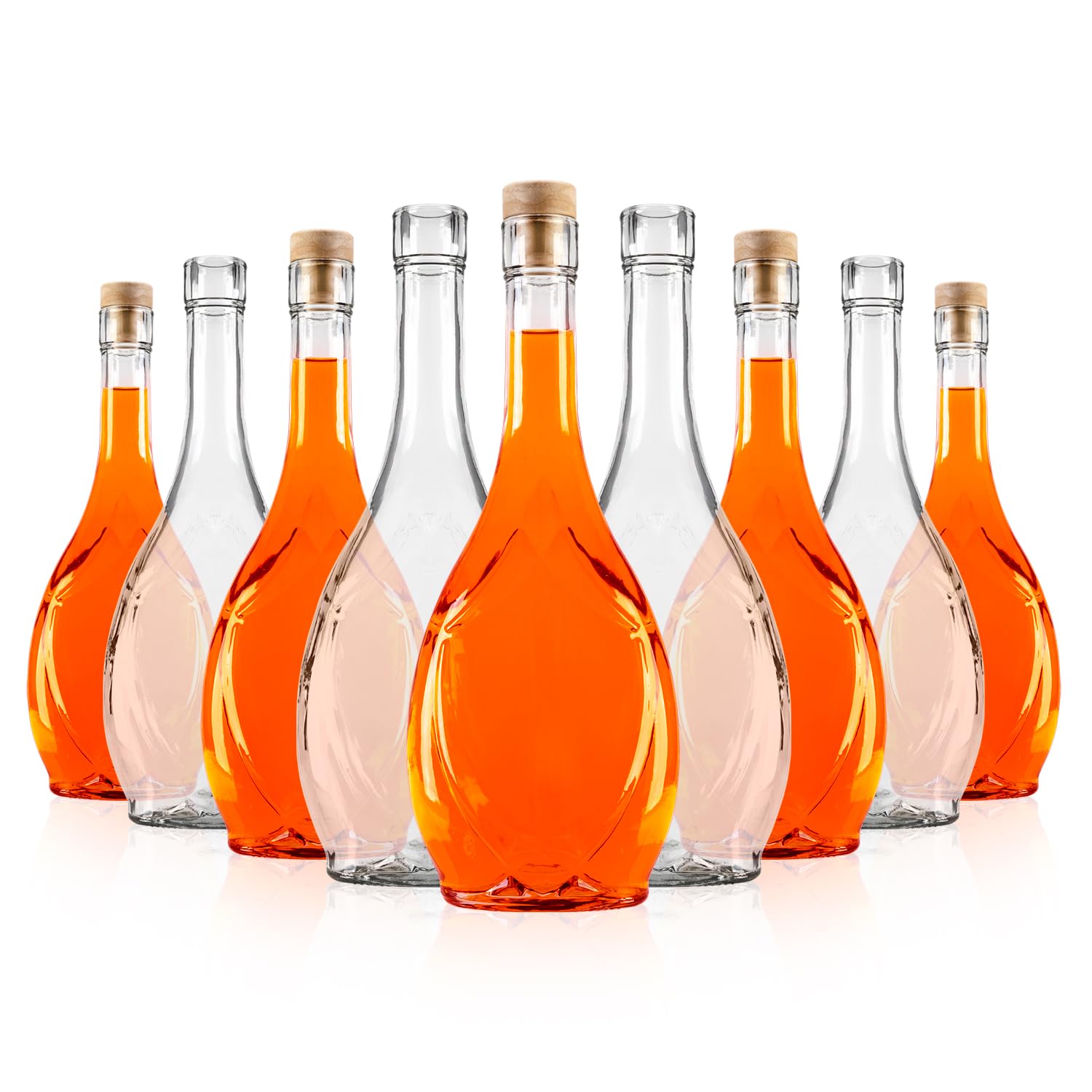Icona Lot de 50 bouteilles en verre vides de 500 ml avec bouchons - Verre élégant et moderne - Pour la conservation du vin, des teintures mères, du miel et du sirop