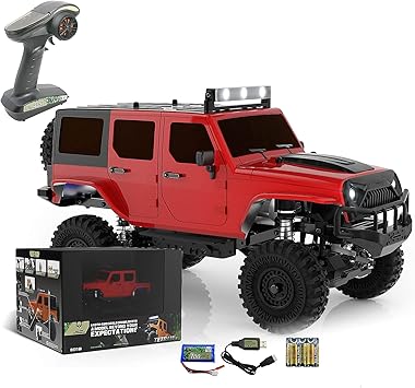 PANDA HOBBY RC Crawler 1/18 4x4 RC Rock Crawler, 4WD Off Road RC Cars,RTR Remote Control Car,1:18 Scale RC Truck Cruiser Vehicle for Adults, All Terrains Waterproof Hobby RC Model Car,Tetra18 X1,Red