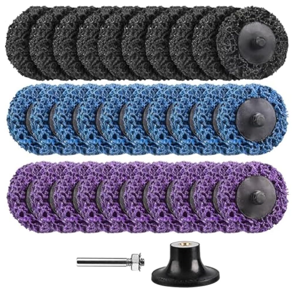 BOFRHME 31PCS 2In Quick Change Easy Strip Discs for Drills,Strip Wheel with 1/4In Grinding Discs,Die Grinder Attachments