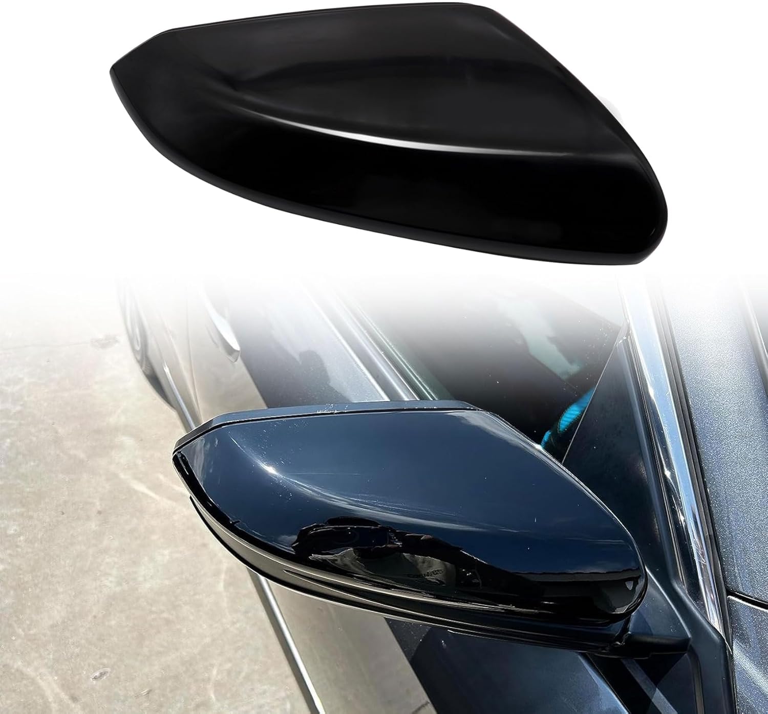 Priprilod Glossy Black Right Passenger Side Mirror Cap Cover Compatible with Honda Civic 2016 2017 2018 2019 2020 2021 Replace# 76201-TBA-A11ZF 76201-TBA-A21ZG