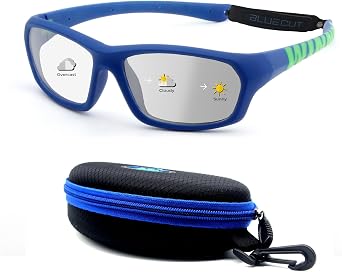 BLUE CUT Sports Protection Goggles, Photochromic Lenses Safety Glasses for Basketball, Pickleball and Outdoor Sports