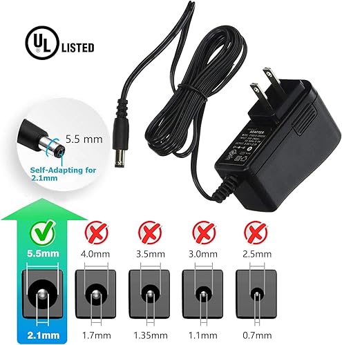 Miniatura 3 de iMBAPrice adaptador de pared 9V CC - conector de 55 x 21 500mA UL Negro