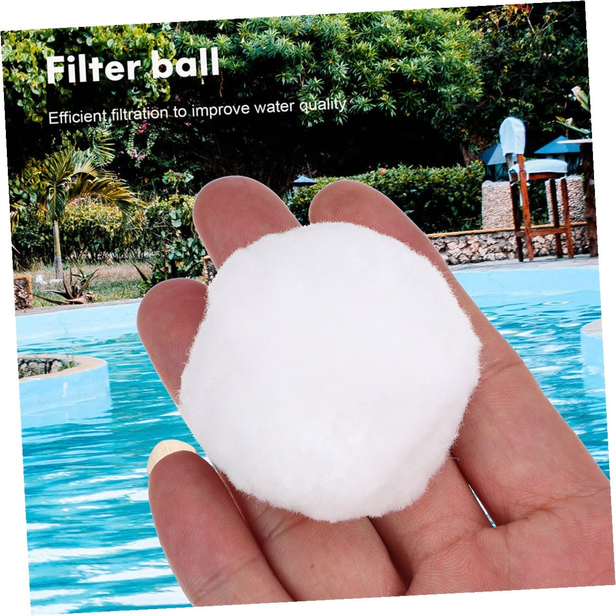 DECHOUS Palline Filtranti per Piscina in Fibra Bianca 1000g, Filtro Professionale per Acquari e Piscine, Accessorio per Pulizia Acqua Limpida Lungo Termine