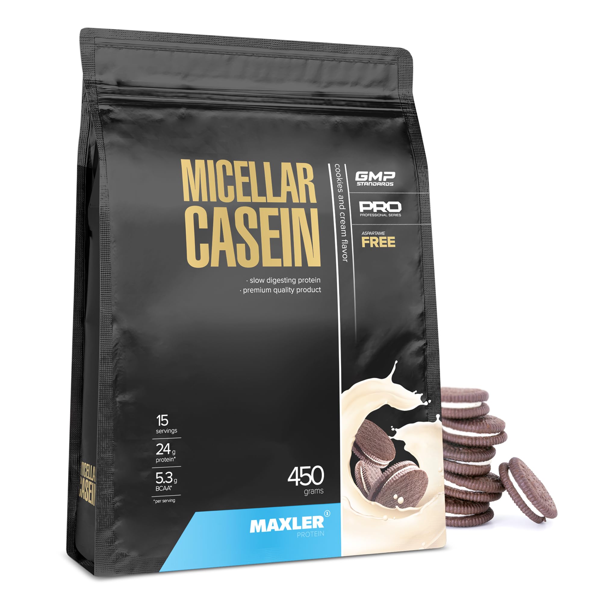 Maxler Caséine micellaire – 26 g de protéines par portion – Profil riche en acides aminés – Texture crémeuse – Goût agréable – Protéines de caséine issues de matières premières de qualité – Cookies