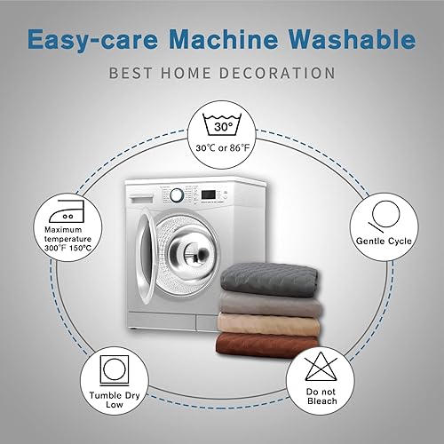 Miniatura 7 de XINEAGE Funda reclinable resistente al agua, fundas para sofá reclinable de 3 asientos con bolsillos, funda protectora acolchada gruesa para perros