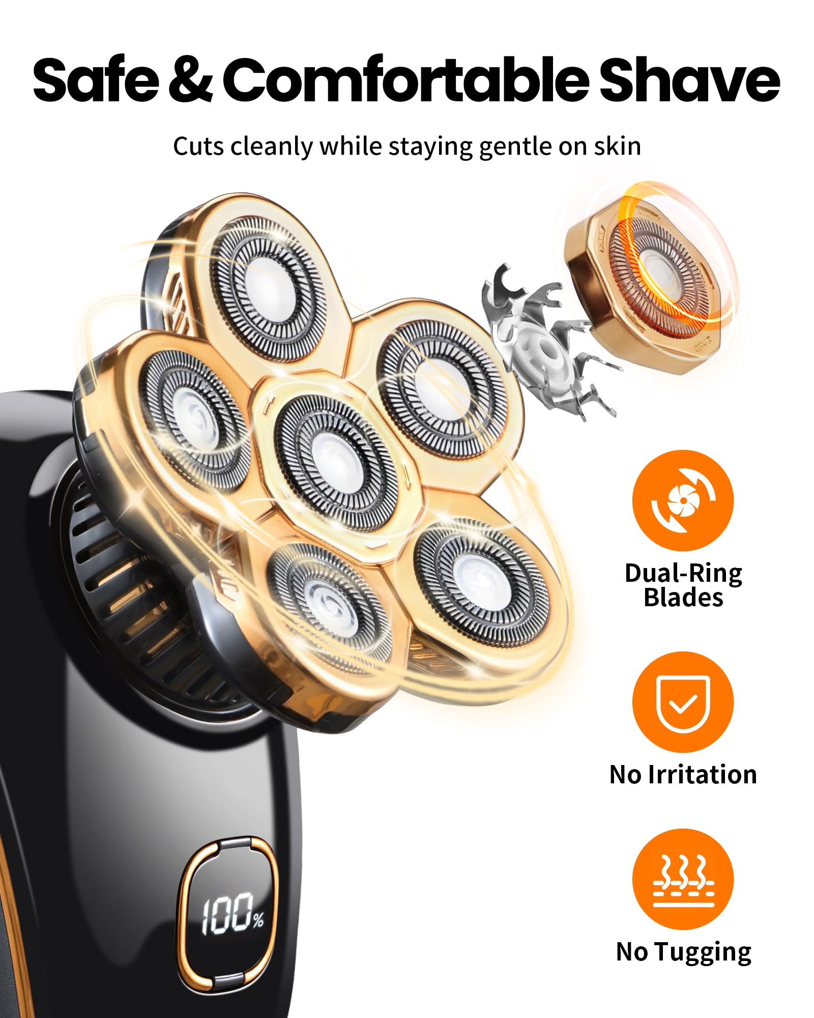 Type-C Charge Bald Head Shaver - 6 Blades -3 Type-C Charge Bald Head Shaver - 6 Blades -3