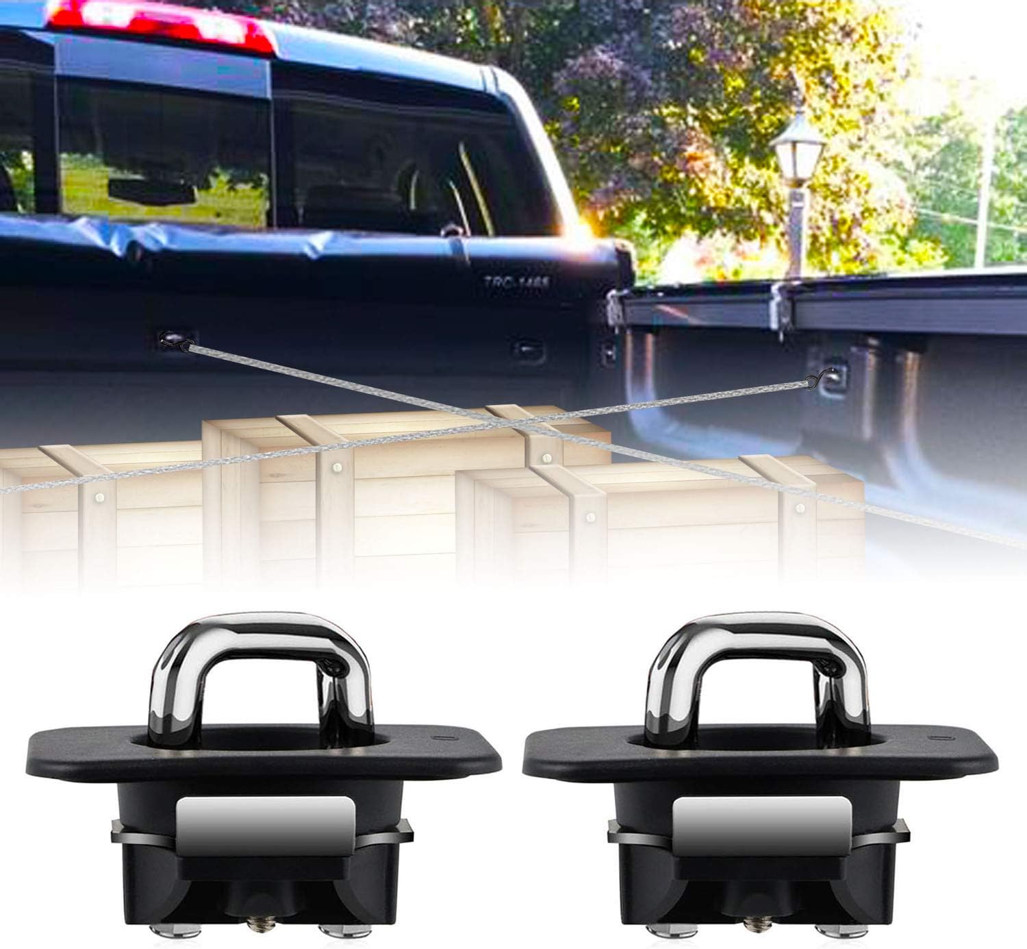 Dibanyou 2 Pack Tie Down Anchors Truck Bed Side Wall