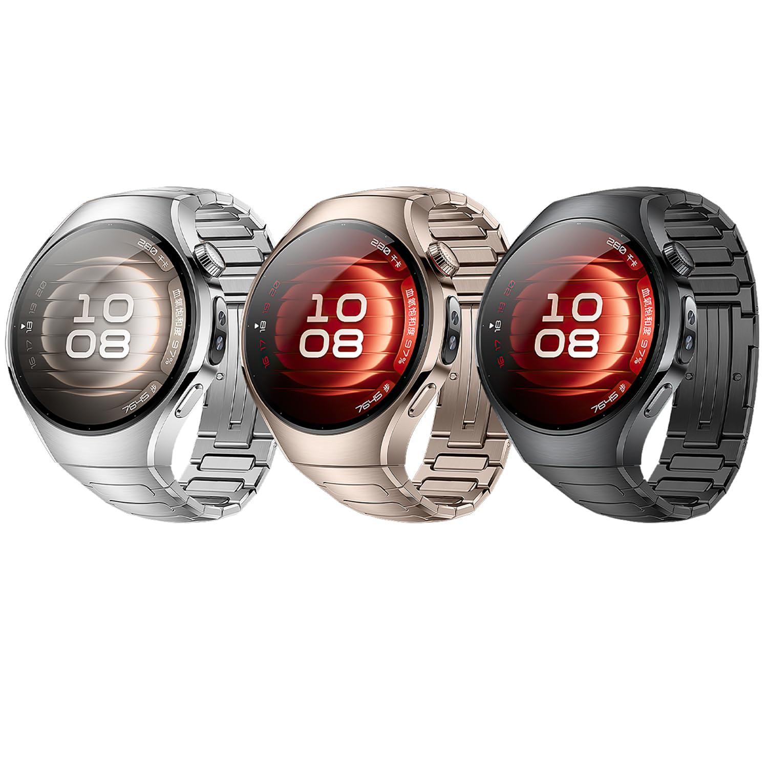 VeveXiao Wytrzymały tytanowy pasek kompatybilny z zegarkiem Huawei Watch 5, 46 mm, męskie, bez przerw, luksusowy metalowy pasek zastępczy ze stopu tytanu do Huawei Watch 5, 42 mm, damski pasek