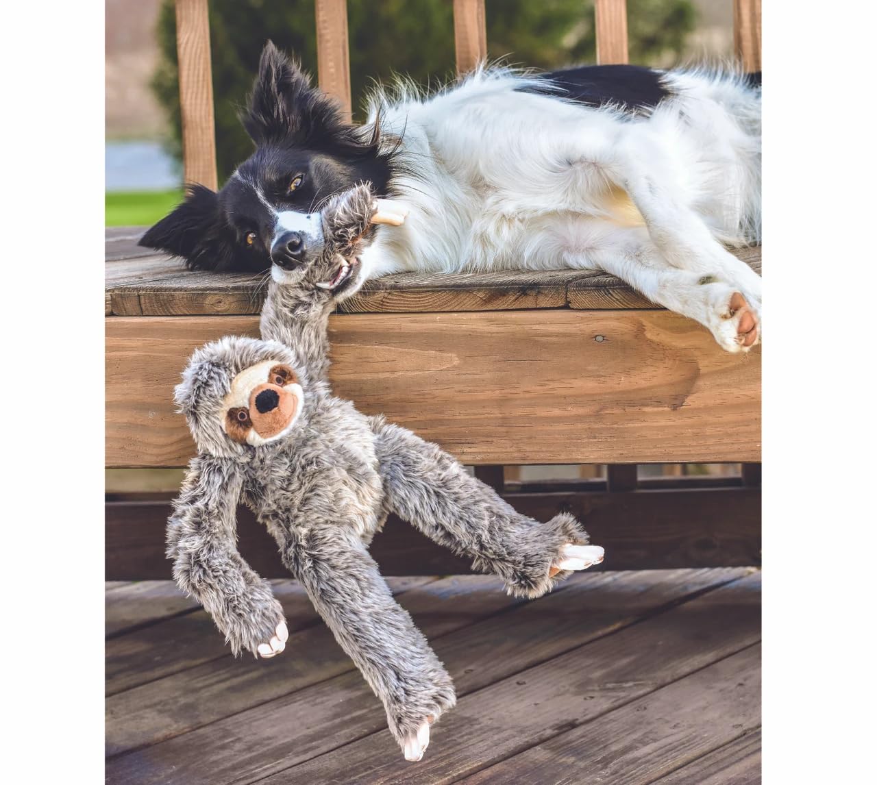 Fluff & Tuff Tico Faultier Hundespielzeug, langlebiges Plüsch-Hundespielzeug
